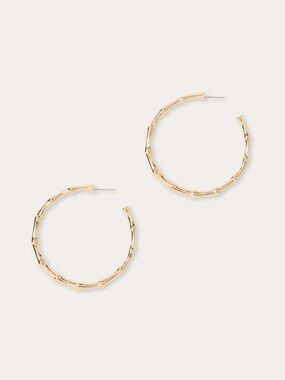 Lilly Pulitzer Gold Bamboo-Textured Hoop Earrings
